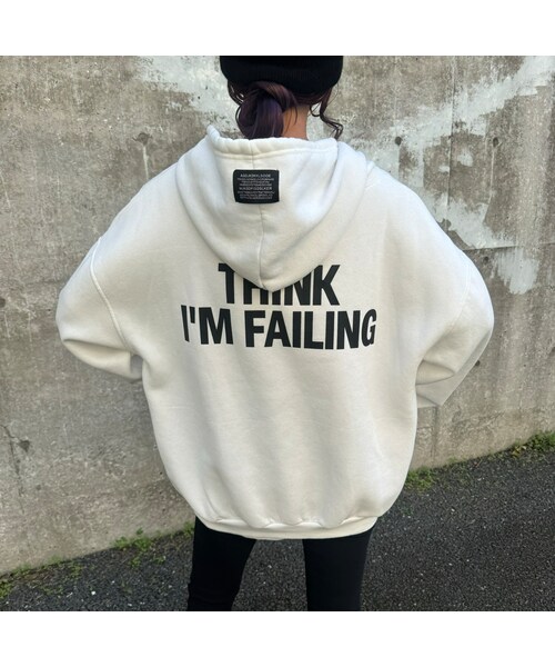 copine(コピン)の「フードラベル付きバックプリントパーカー(ホワイト)(パーカー・レディース・ホワイト・F)」の1枚目の写真