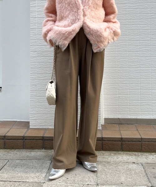 DouDou(ドゥドゥ)の「裏起毛4WAYストレッチパンツ(スラックス・レディース・アイボリー/キャメル/ブラック・F)」の3枚目の写真