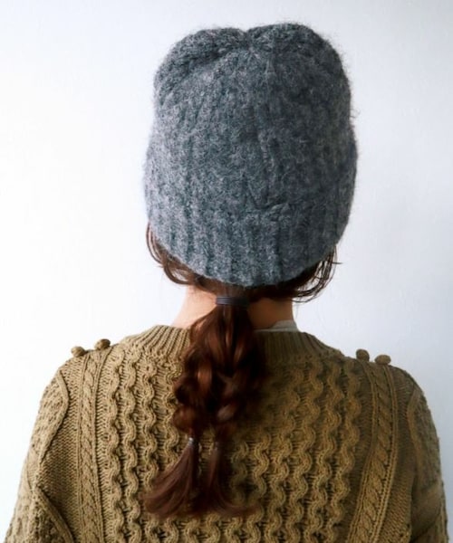Crisp（クリスプ）の「シャギーニットキャップ[c3wg3509]（ニットキャップ/ビーニー・レディース・ブラウン/グレー/アイボリー・FREE）」の3枚目の写真