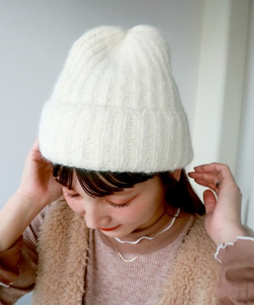 Crisp（クリスプ）の「シャギーニットキャップ[c3wg3509]（ニットキャップ/ビーニー・レディース・ブラウン/グレー/アイボリー・FREE）」の2枚目の写真