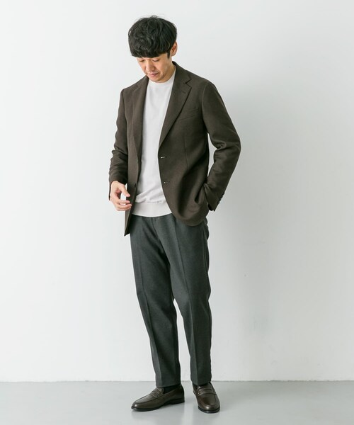 URBAN RESEARCH DOORS（アーバンリサーチドアーズ）の「『イージーケア』LIFE STYLE TAILOR　バーズアイストレッチジャケット（その他アウター・メンズ・BROWN/NAVY・44/46/48/50）」の12枚目の写真