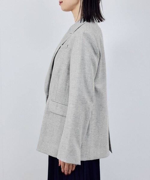 ROPE'（ロペ）の「ウールフランネルセミダブルジャケット/セットアップ対応（テーラードジャケット・レディース・ライトグレー/ダークブラウン・36/38）」の15枚目の写真