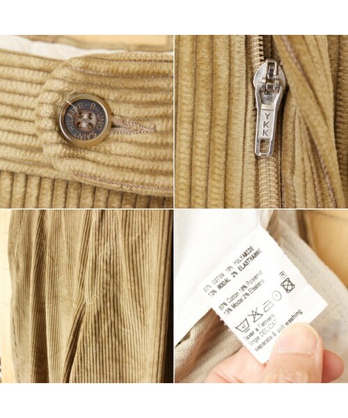 --（--）の「80s 90s EURO 太畝 コーデュロイ ワイド タック パンツ ベージュ W34相当 ユーロ ヨーロッパ古着（その他パンツ・レディース・ベージュ・W34）」の2枚目の写真