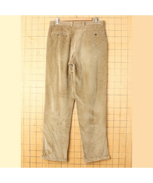 --（--）の「80s 90s EURO 太畝 コーデュロイ ワイド タック パンツ ベージュ W34相当 ユーロ ヨーロッパ古着（その他パンツ・レディース・ベージュ・W34）」の3枚目の写真