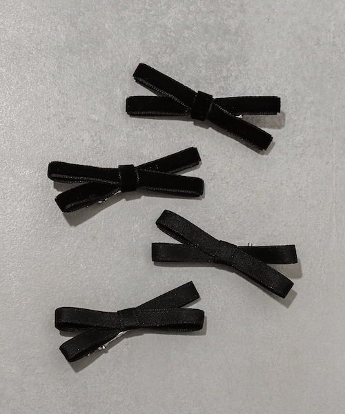 3coins（3coins）の「リボンクリップ4個セット（バレッタ/ヘアクリップ・レディース・ピンク/ネイビー/アイボリー/ブラック・FREE）」の3枚目の写真