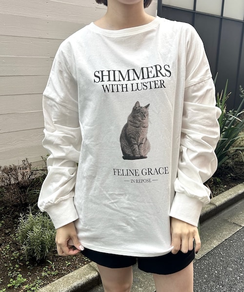 mystic（ミスティック）の「[mline]DOGCATロンT（Tシャツ/カットソー・レディース・ホワイト/ホワイトその他1・F）」の2枚目の写真