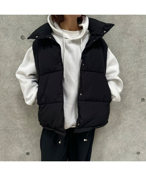 copine(コピン)の「中綿ベスト(ダウンベスト・レディース・ブラック・M)」の1枚目の写真