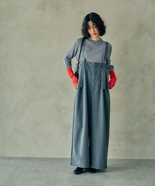 LEPSIM（レプシィム）の「オールインワン（オールインワン・サロペット・レディース・ブラック09/グレー15/グレー*ピンストライプ19(新色)・FREE SIZE）」の15枚目の写真