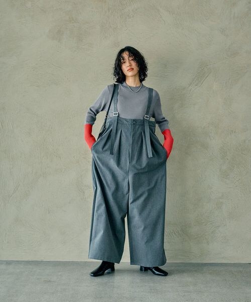 LEPSIM（レプシィム）の「オールインワン（オールインワン・サロペット・レディース・ブラック09/グレー15/グレー*ピンストライプ19(新色)・FREE SIZE）」の16枚目の写真