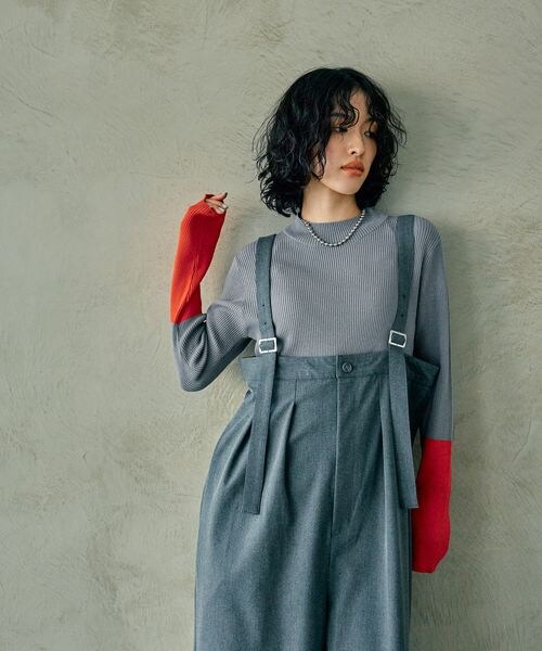 LEPSIM（レプシィム）の「オールインワン（オールインワン・サロペット・レディース・ブラック09/グレー15/グレー*ピンストライプ19(新色)・FREE SIZE）」の18枚目の写真