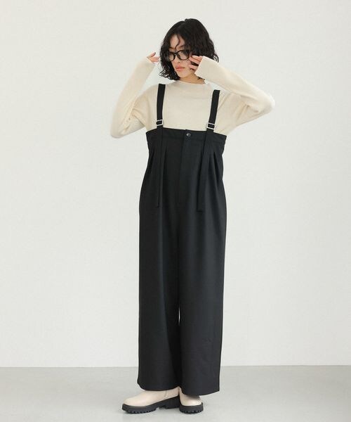 LEPSIM（レプシィム）の「オールインワン（オールインワン・サロペット・レディース・ブラック09/グレー15/グレー*ピンストライプ19(新色)・FREE SIZE）」の10枚目の写真