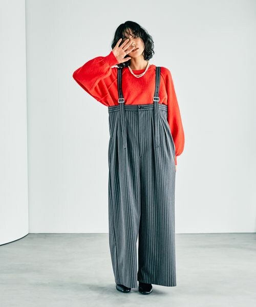 LEPSIM（レプシィム）の「オールインワン（オールインワン・サロペット・レディース・ブラック09/グレー15/グレー*ピンストライプ19(新色)・FREE SIZE）」の22枚目の写真