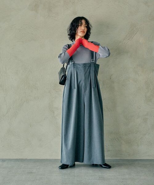 LEPSIM（レプシィム）の「オールインワン（オールインワン・サロペット・レディース・ブラック09/グレー15/グレー*ピンストライプ19(新色)・FREE SIZE）」の17枚目の写真