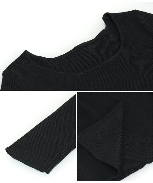 ANAP（アナップ）の「[再入荷]リブ ニット スリット ロング ワンピース（その他・レディース・アイボリー/ブラウン）」の22枚目の写真