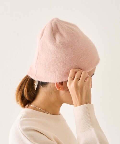 SHENERY(シーナリー)の「ビーニー(ニットキャップ/ビーニー・レディース・ピンク/グレー・F)」の1枚目の写真