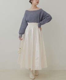 natural couture | 【大人ナチュ】ウエストシャーリングシャイニースカート(スカート)