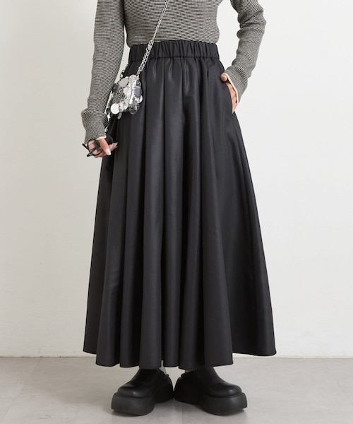 CIAOPANIC TYPY（チャオパニックティピー）の「チンツ加工光沢ボリュームスカート（スカート・レディース・ブラウン/ブラック/ベージュ・ONE）」の2枚目の写真