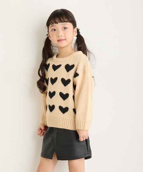 CIAOPANIC TYPY（チャオパニックティピー）の「【KIDS】ハンドライク編みアソート柄ニット（ニット/セーター・キッズ・グレー/ブラック/ベージュ・XL/S/XXL/L/M）」の3枚目の写真