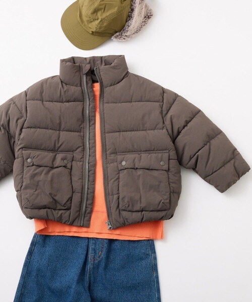 CIAOPANIC TYPY（チャオパニックティピー）の「【洗濯可能♪】【KIDS】中綿カラージャケットアウター（ダウンジャケット/コート・キッズ・オフホワイト/チャコールグレー/ブルー/ピンク・XL/M/XXL）」の2枚目の写真