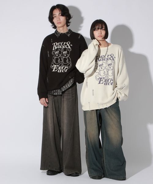 Anui GRM PAGEBOY アニュイ ページボーイ ベアーカ ウチンニット PAGEBOY（ページボーイ）の「Anui/ツインGRMベアーニット（）」 - WEAR