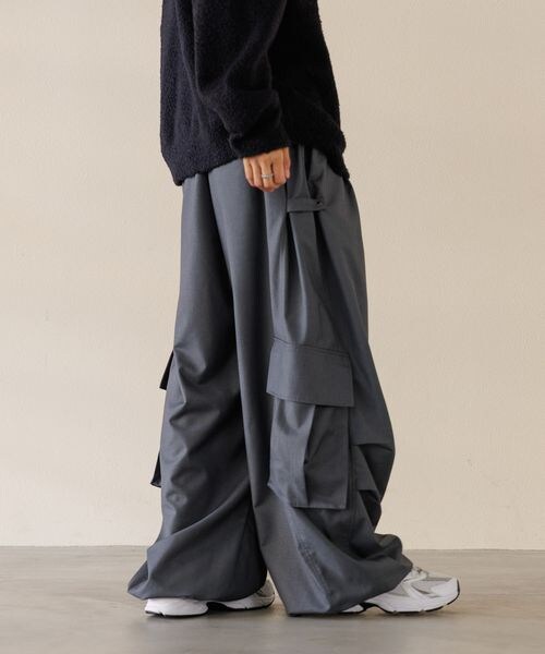 TRタックパラシュートパンツ/新品未使用/Auni Anui カーゴパンツ 「UNISEX/3サイズ展開」TRタックパラシュート