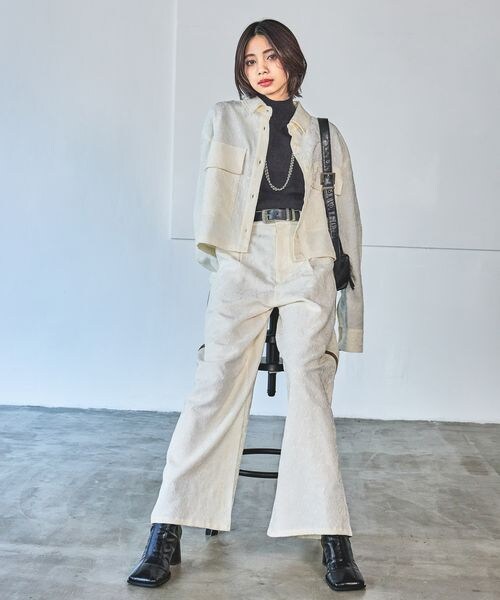 PAGEBOY（ページボーイ）の「レースジャガードワイドパンツ（パンツ・オフホワイト05/ブラック09・F）」の11枚目の写真