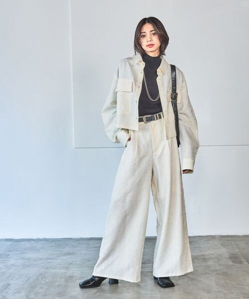 PAGEBOY（ページボーイ）の「レースジャガードワイドパンツ（パンツ・オフホワイト05/ブラック09・F）」の12枚目の写真