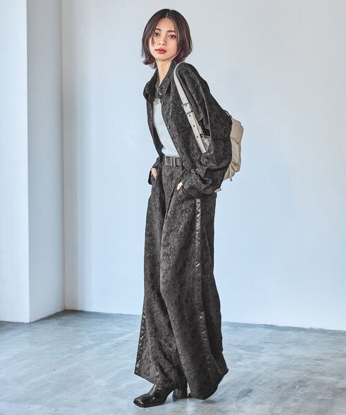 PAGEBOY（ページボーイ）の「レースジャガードワイドパンツ（パンツ・オフホワイト05/ブラック09・F）」の5枚目の写真
