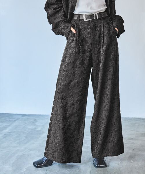 PAGEBOY（ページボーイ）の「レースジャガードワイドパンツ（パンツ・オフホワイト05/ブラック09・F）」の8枚目の写真