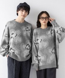 RAGEBLUE（レイジブルー）の「＜追加予約＞総柄/モヘアクルーネックニット（トップス）」