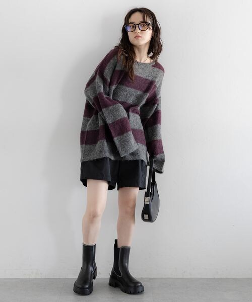 RAGEBLUE(レイジブルー)の「モヘアタッチ/ボーダーニットプルオーバー(トップス・ホワイト系18/ブラウン系52/グレー系93・FREE)」の20枚目の写真