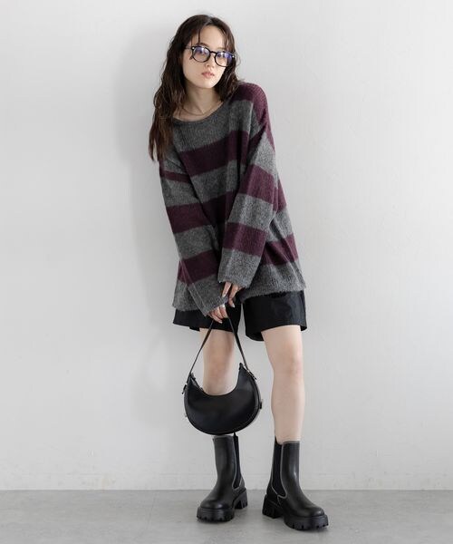 RAGEBLUE(レイジブルー)の「モヘアタッチ/ボーダーニットプルオーバー(トップス・ホワイト系18/ブラウン系52/グレー系93・FREE)」の18枚目の写真