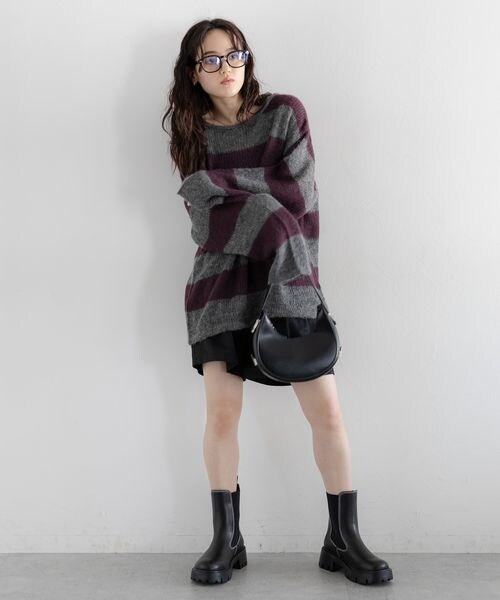 RAGEBLUE(レイジブルー)の「モヘアタッチ/ボーダーニットプルオーバー(トップス・ホワイト系18/ブラウン系52/グレー系93・FREE)」の19枚目の写真