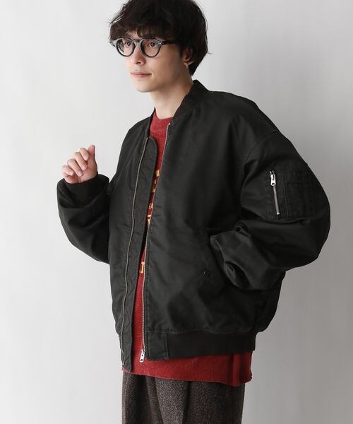 ブルー MA1 ブルゾン ユニセックス NAVY MA-1タイプリバーシブル