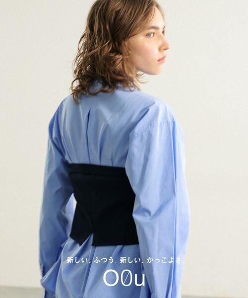 O0u(オーゼロユー)の「ボサムシャツ(トップス・ホワイト01/サックス82・S/M/L)」の2枚目の写真