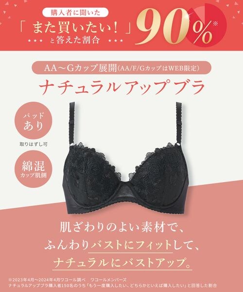 WACOAL(ワコール)の「ナチュラルアップブラ/KB2060(G)(その他・BL_ブラック/PO_ピーチ/BE_ベージュ/OB_ダークブラウン・G70/G75/G80/G85)」の5枚目の写真