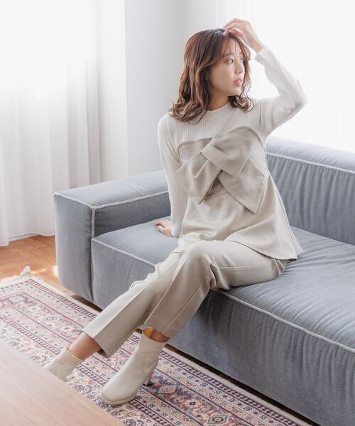 mysty woman（ミスティウーマン）の「Ｗベルトテーパードパンツ（その他・レディース・グレー15/チャコール18/グレージュ51/ダークブラウン58/ブルーグレー82・F）」の20枚目の写真