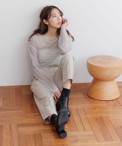 mysty woman（ミスティウーマン）の「Ｗベルトテーパードパンツ（その他・レディース・グレー15/チャコール18/グレージュ51/ダークブラウン58/ブルーグレー82・F）」の22枚目の写真