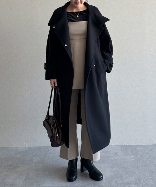 mysty woman(ミスティウーマン)の「センタープレスハイウエストパンツ(その他・レディース・チャコール18/ベージュ52・F)」の12枚目の写真