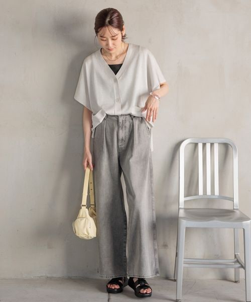 グローバルワーク　GOODデニムイージーパンツ　L グレー グローバルワーク GOODデニムイージーパンツ L 美品⭐︎ - メルカリ