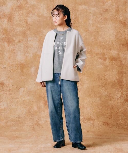 ★まー★【新品未使用】GLOBAL WORK　軽やかストレッチミドルコート GLOBAL WORK（グローバルワーク）の「軽やかストレッチミドルコート