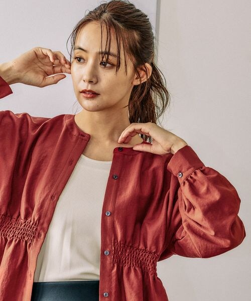 GLOBAL WORK（グローバルワーク）の「シャーリングシャツ長袖/141724