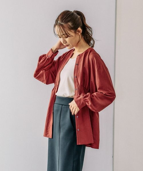 リクエスト商品2点 シャーリングシャツ長袖/141724（シャツ/ブラウス）｜GLOBAL