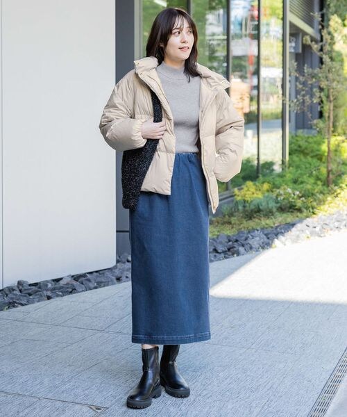 GLOBAL WORK Smile Seed Store（グローバルワーク スマイルシードストア）の「スタンドダウンブルゾン/132129（ジャケット/アウター・アイボリー08/ブラック09・S/M/L/XL）」の4枚目の写真