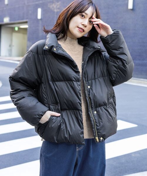 GLOBAL WORK Smile Seed Store（グローバルワーク スマイルシードストア）の「スタンドダウンブルゾン/132129（ジャケット/アウター・アイボリー08/ブラック09・S/M/L/XL）」の16枚目の写真