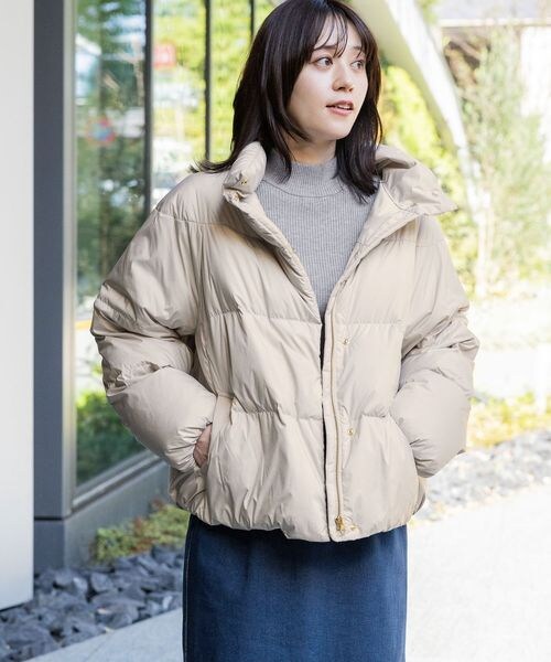 GLOBAL WORK Smile Seed Store（グローバルワーク スマイルシードストア）の「スタンドダウンブルゾン/132129（ジャケット/アウター・アイボリー08/ブラック09・S/M/L/XL）」の6枚目の写真