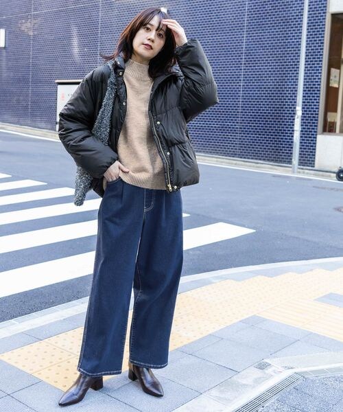 GLOBAL WORK Smile Seed Store（グローバルワーク スマイルシードストア）の「スタンドダウンブルゾン/132129（ジャケット/アウター・アイボリー08/ブラック09・S/M/L/XL）」の15枚目の写真