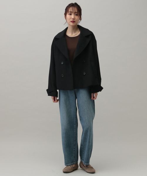 MATEINEE LINEウール2WAYネックジャケット グレージュMサイズ MATINEE LINE/ウール 2WAY ネックジャケット/グレージュ M