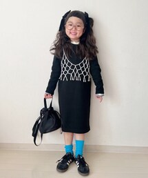 CIAOPANIC TYPY（チャオパニックティピー）の「【KIDS】《PON企画》バックスリットニットワンピース（ワンピース/ドレス・キッズ）」