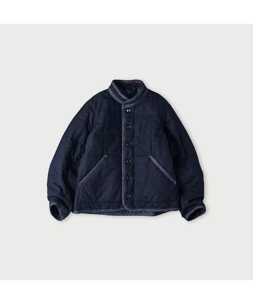 インディゴ908キルト厚ナイロンスタンドブルゾン